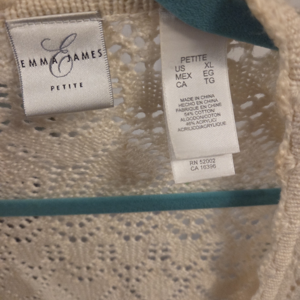 Emma James Cream Lace Cardigan Single Button XL Cottagecore - Picture 3 of 8